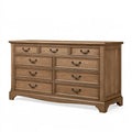 Commode 160 x 45 x 90 cm en bois marron à 9 tiroirs style classique