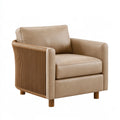 Fauteuil 85 x 82 x 80 cm beige revêtement aspect cuir pour salon style contemporain