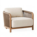Fauteuil 76 x 78 x 80 cm en bois beige et marron à accoudoirs tressés